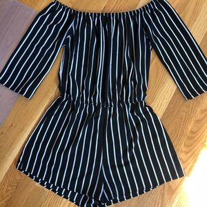 NWOT Black & white romper